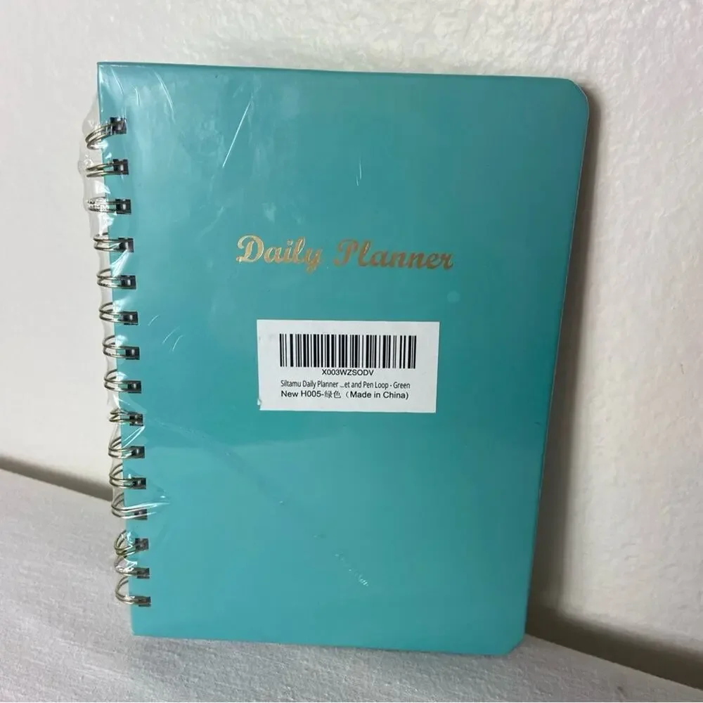 Daily Planner Organizer Undated Teal Green Task List Spiral Bound Notebook